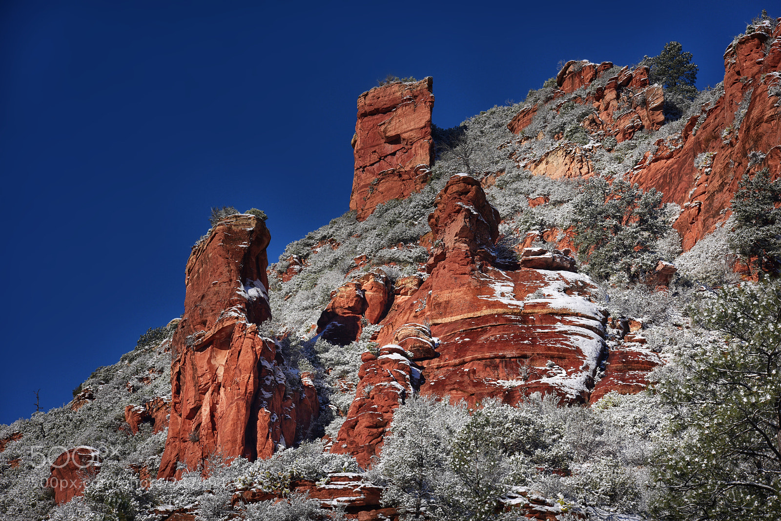 Nikon D810 sample photo. Red rock & white four photography