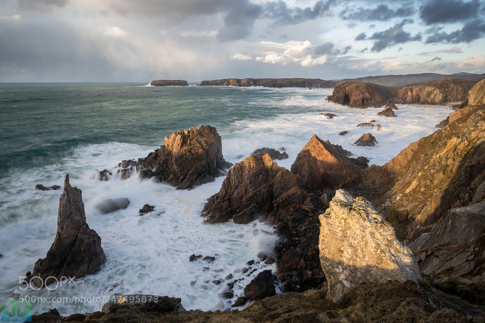 Sony a7R II sample photo. Mangersta sea stacks sunset photography