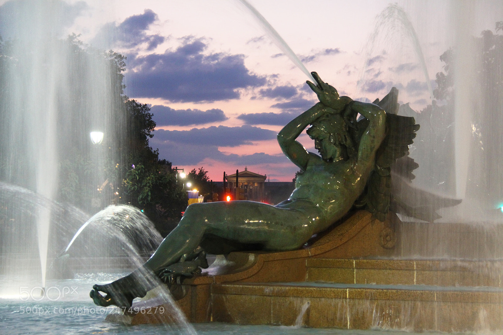 Canon EOS 50D sample photo. Philadelphia fountain at night photography