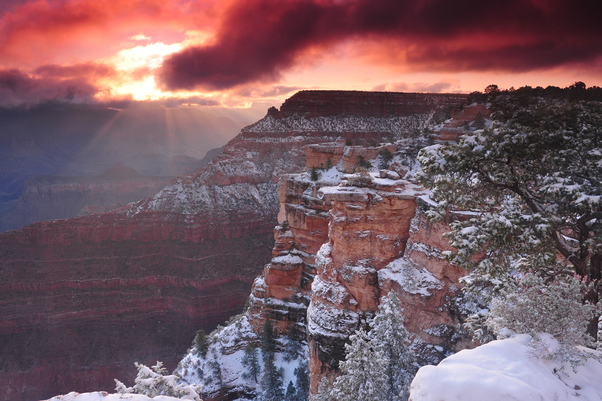 Nikon AF-S Nikkor 24-70mm F2.8G ED sample photo. Grand canyon-winter storm clearing photography
