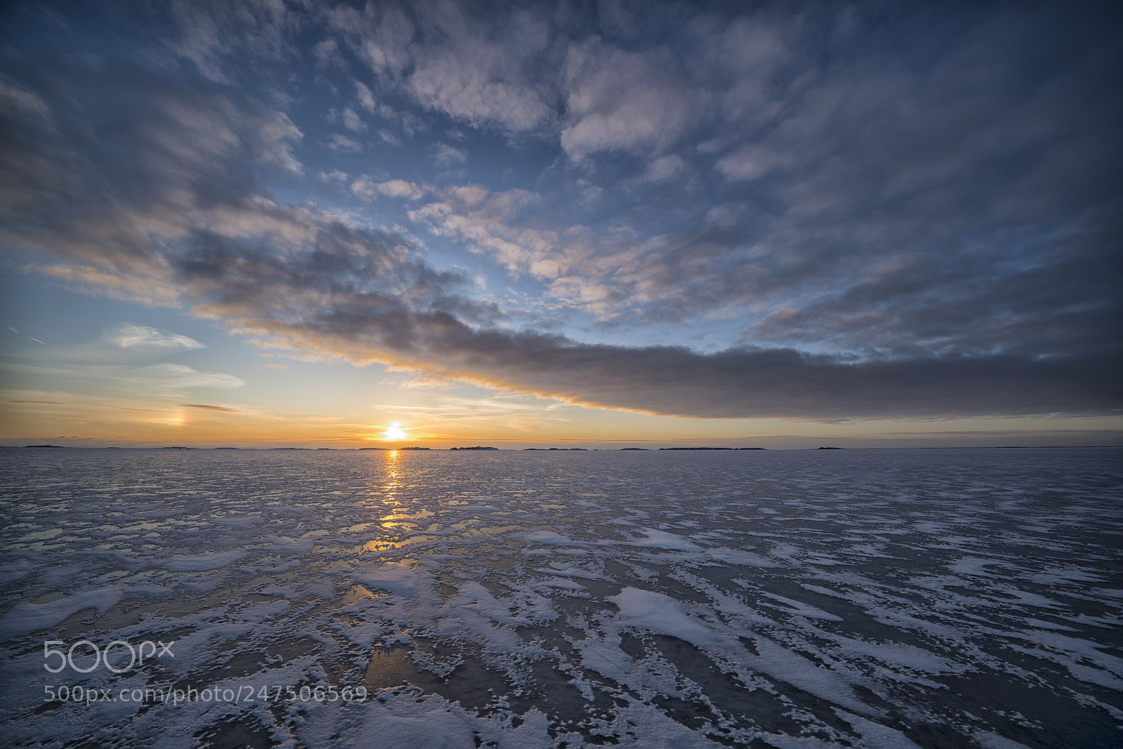 Sony a7R II sample photo. Sunset on ice photography