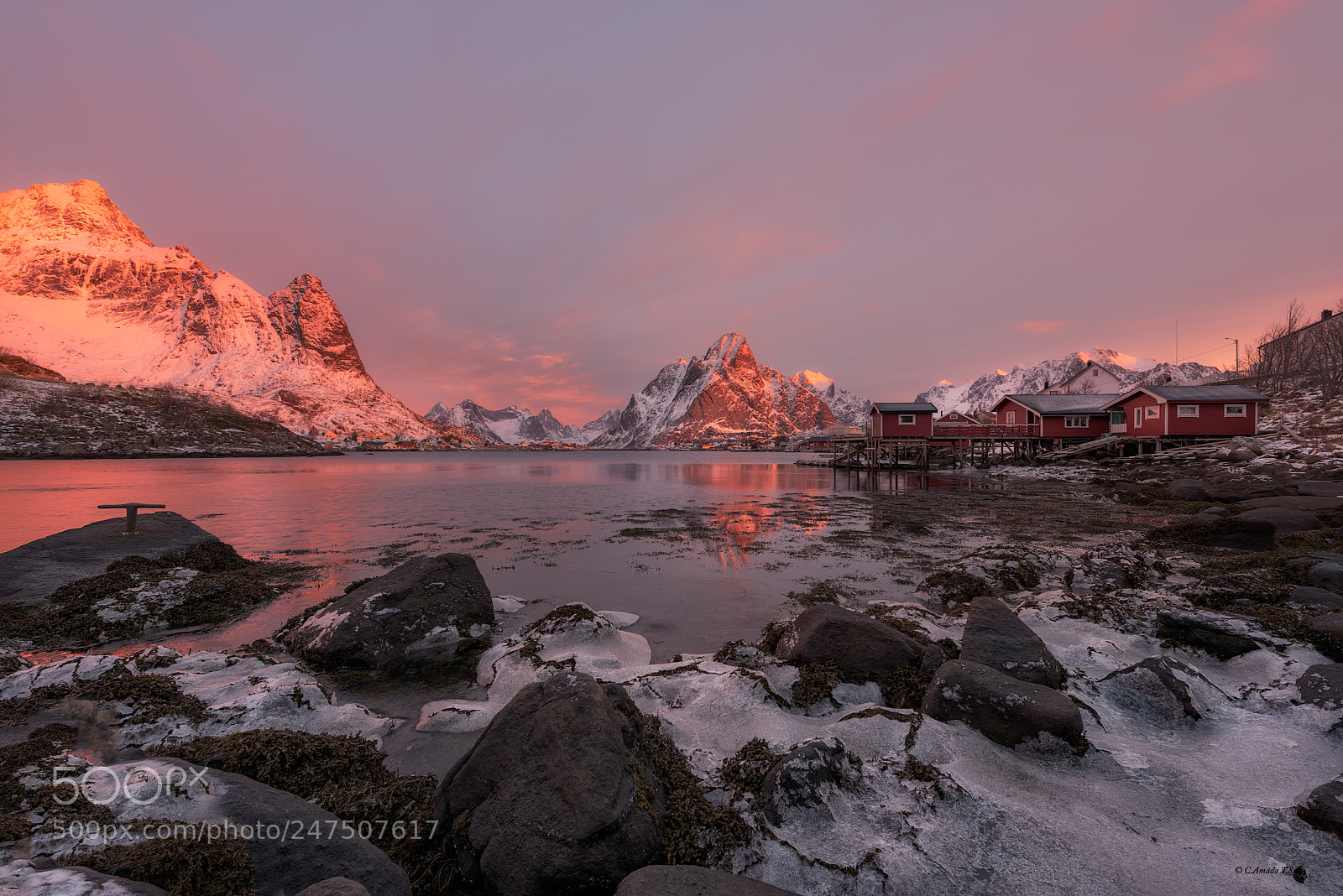 Nikon D810 sample photo. Sunrise in reine photography