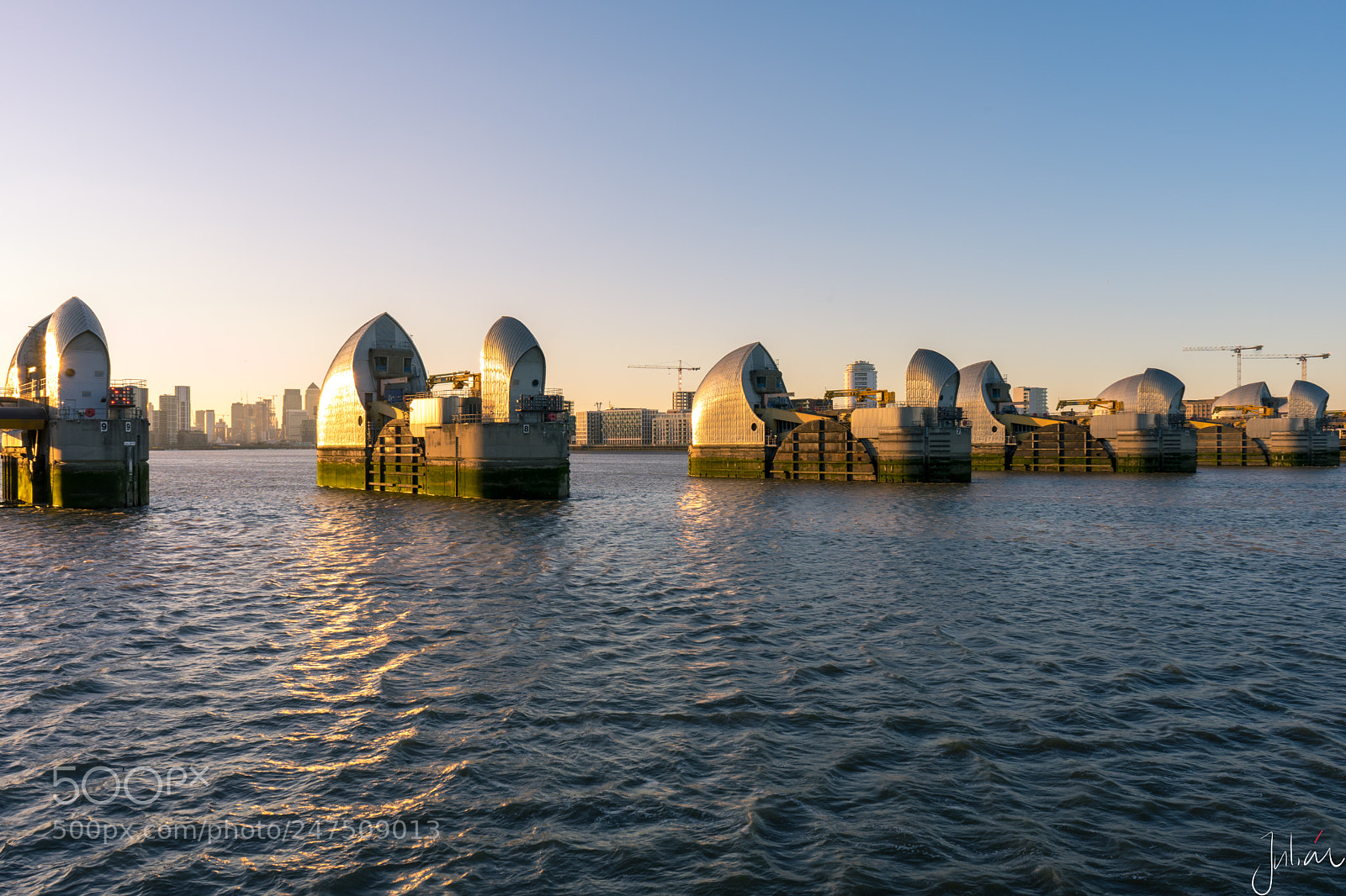 Sony a7 II sample photo. Sunset in thames barriers photography