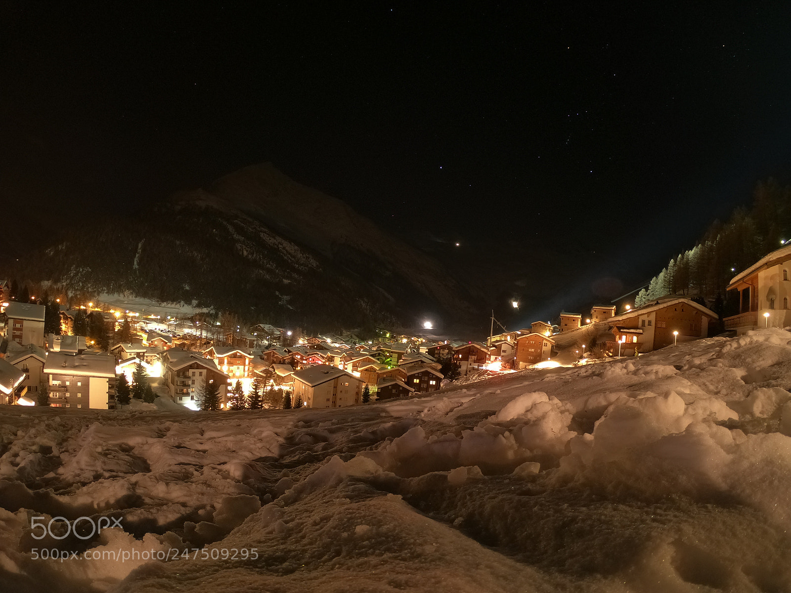 GoPro Hero6 Black sample photo. Saas-fee by night photography
