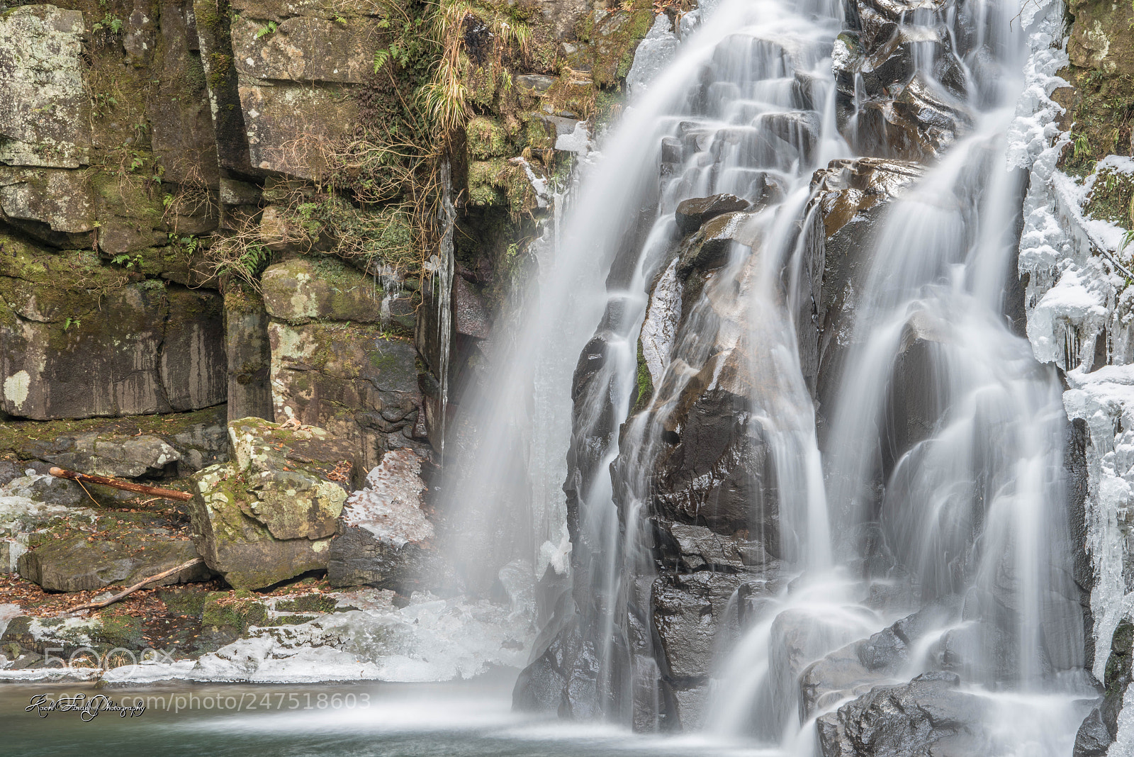 Nikon D810 sample photo. Winter waterfall photography