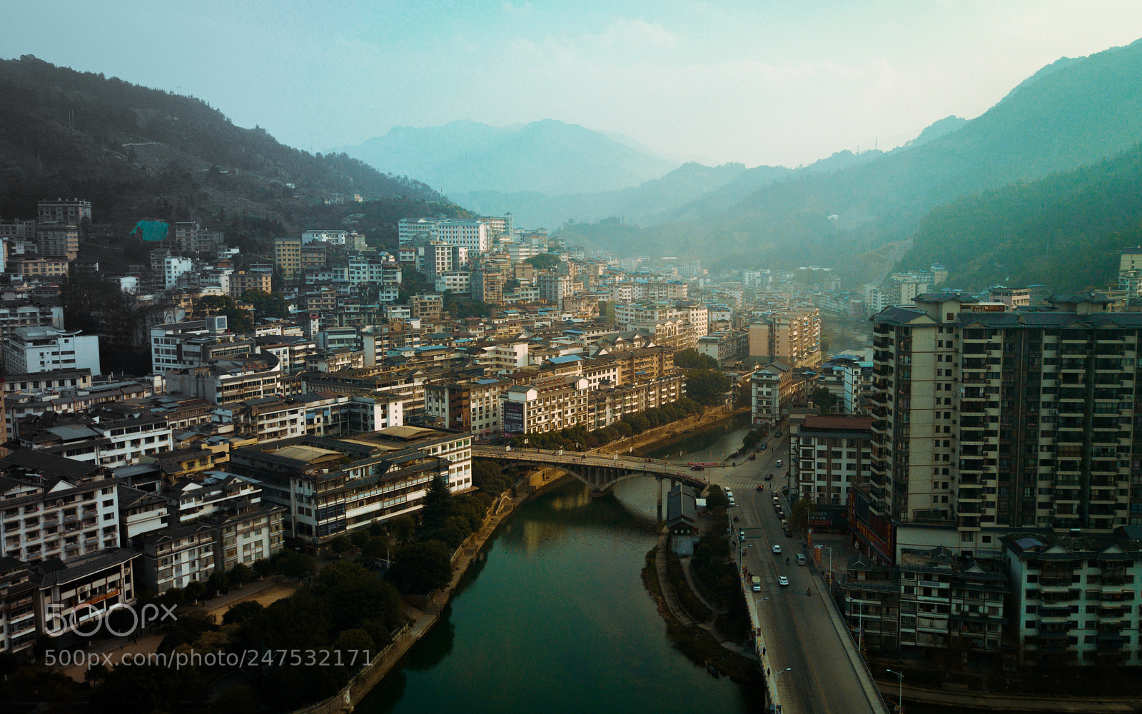 DJI FC220 sample photo. Longsheng cityscape photography