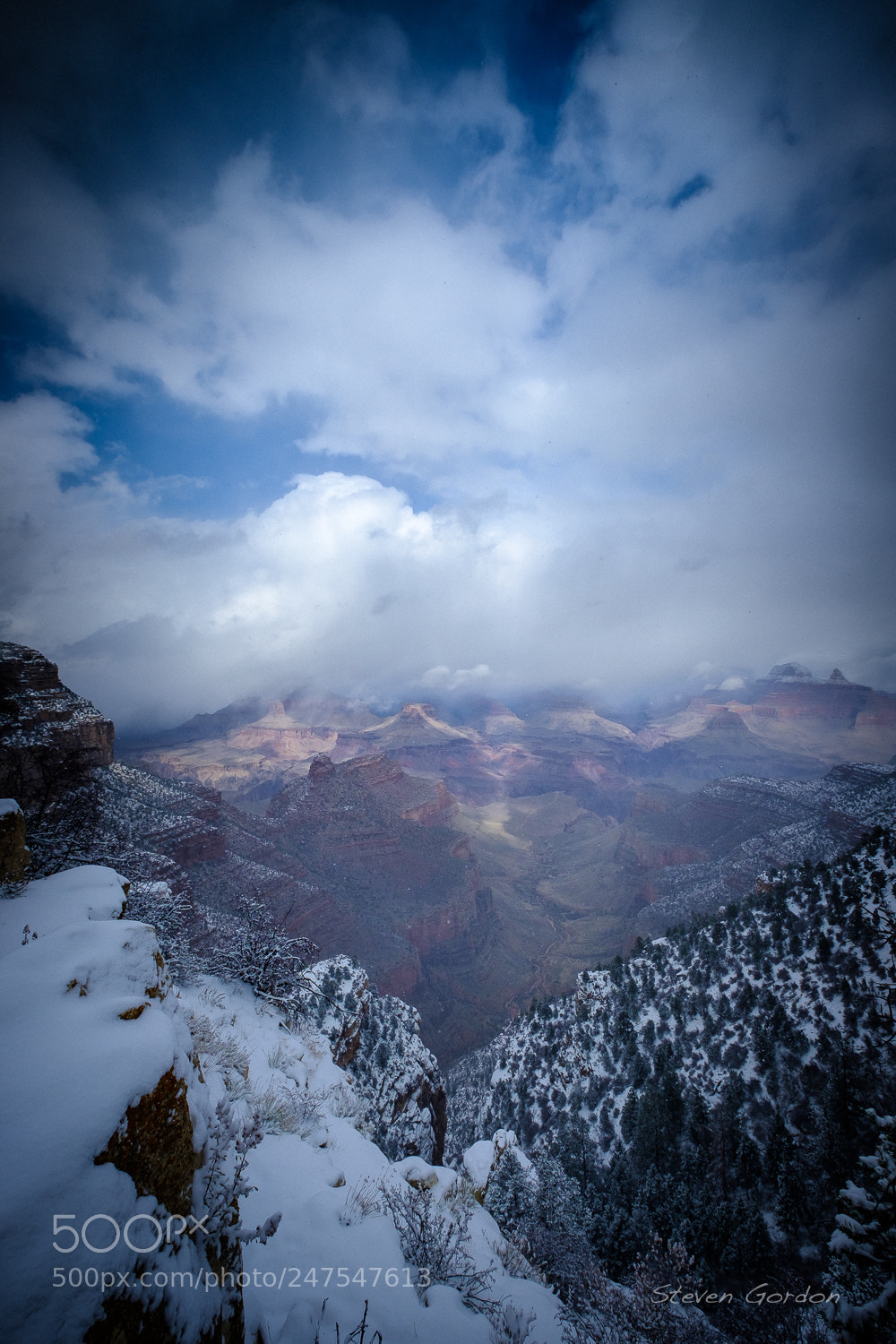 Fujifilm X-T2 sample photo. Grand canyon snowfall photography