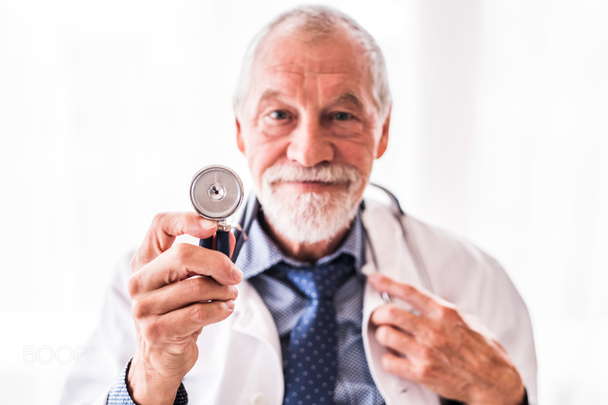 Portrait of a senior doctor in office.