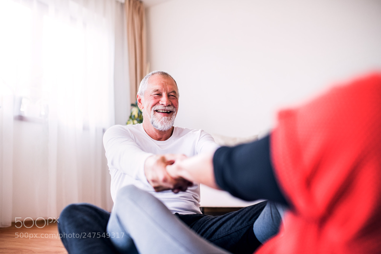 Nikon D5 sample photo. Senior couple doing exercise photography