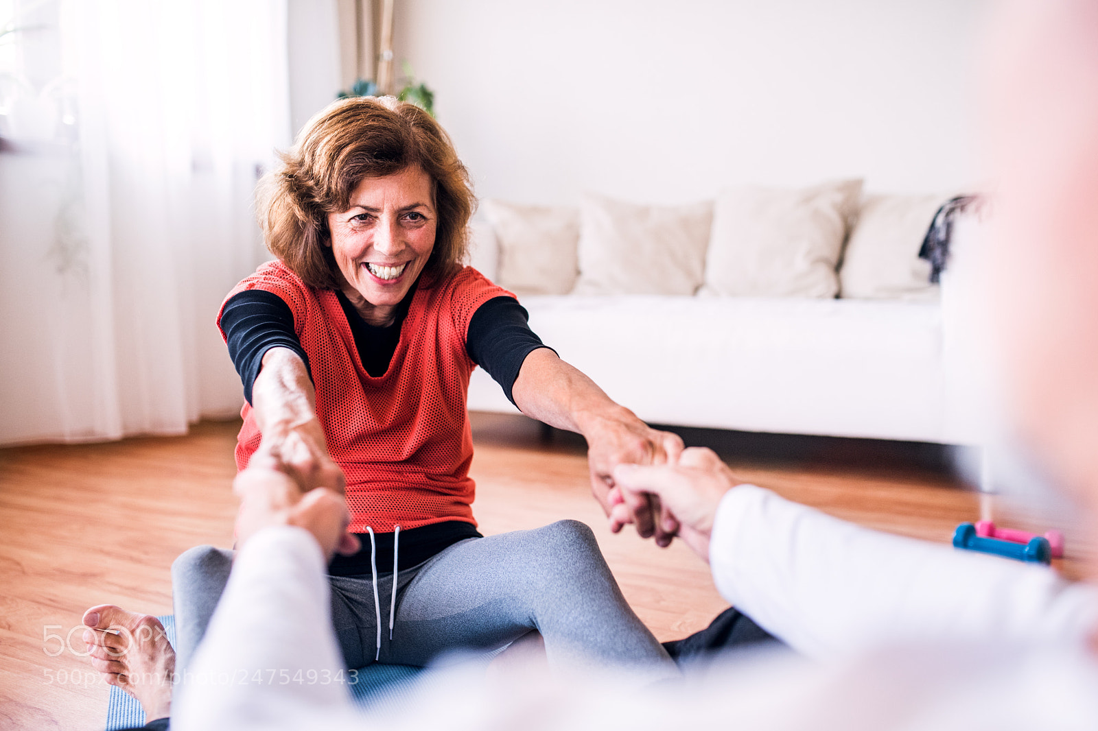 Nikon D5 sample photo. Senior couple doing exercise photography
