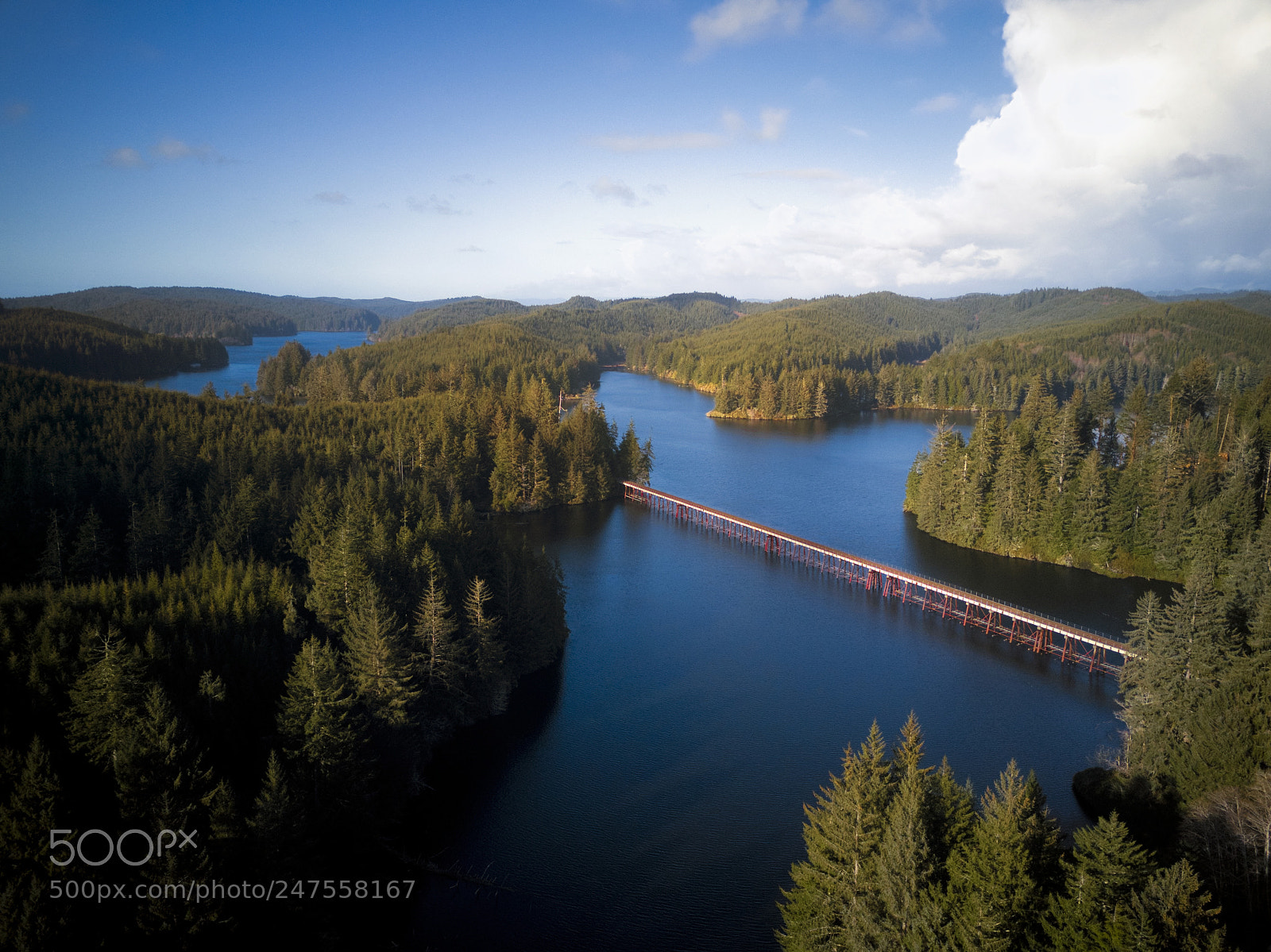 DJI FC220 sample photo. Bridge across tahkenitch lake 1 photography