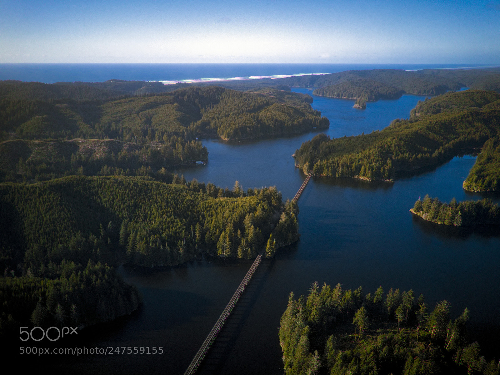 DJI FC220 sample photo. Bridge across tahkenitch lake 3 photography