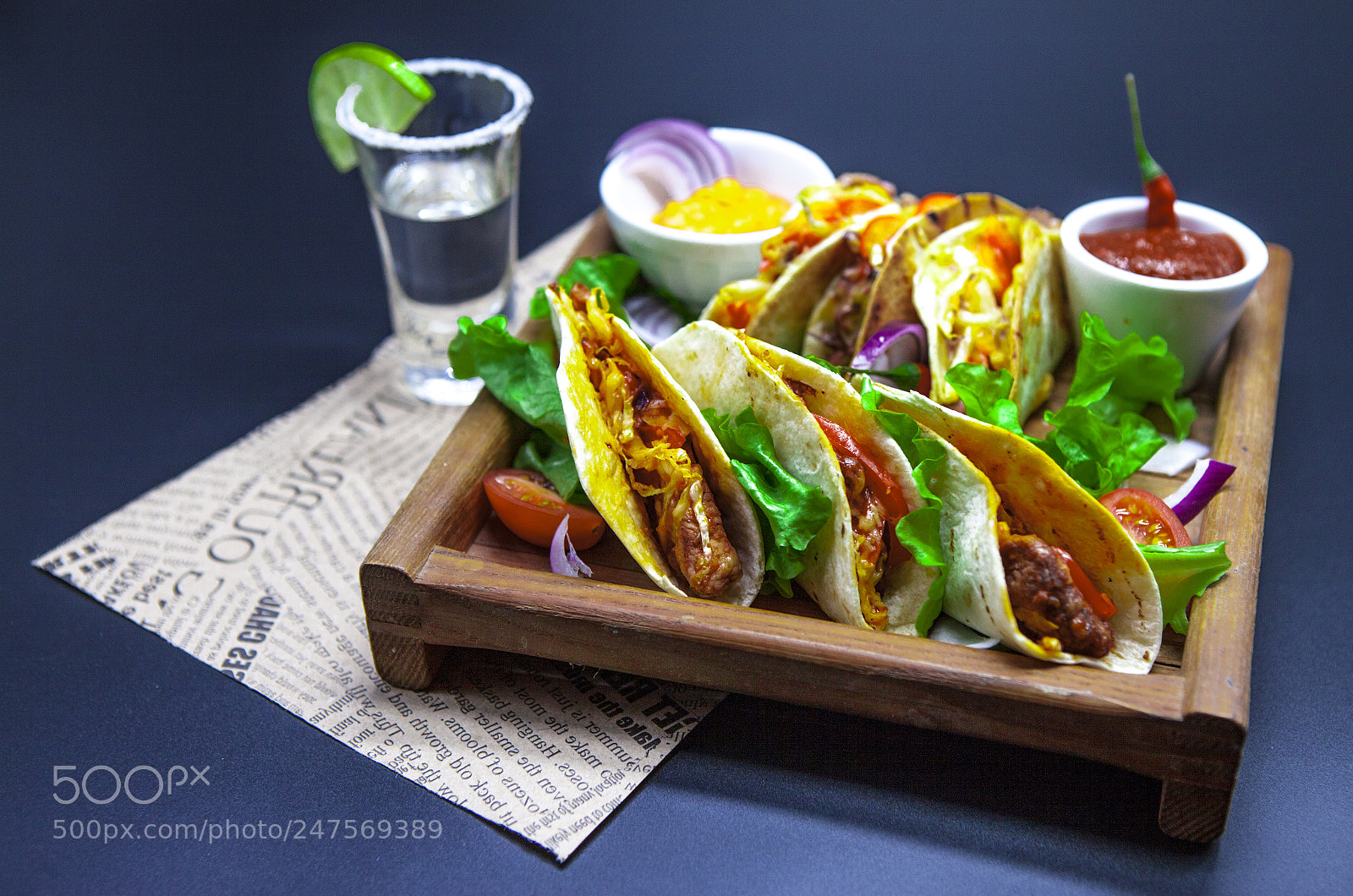 Canon EOS 5D Mark II sample photo. Tequila, tacos and chili photography