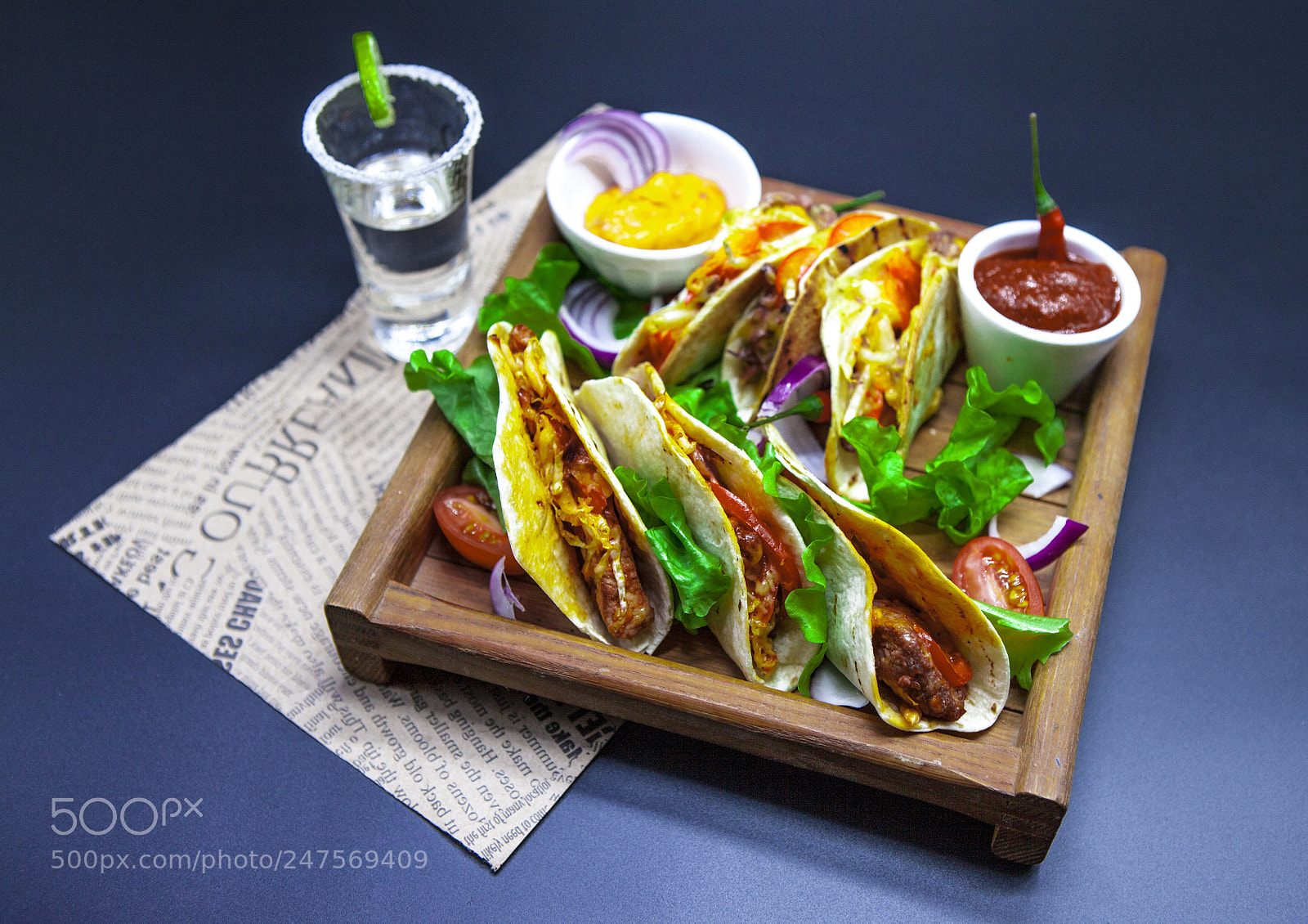 Canon EOS 5D Mark II sample photo. Tequila, tacos and chili photography