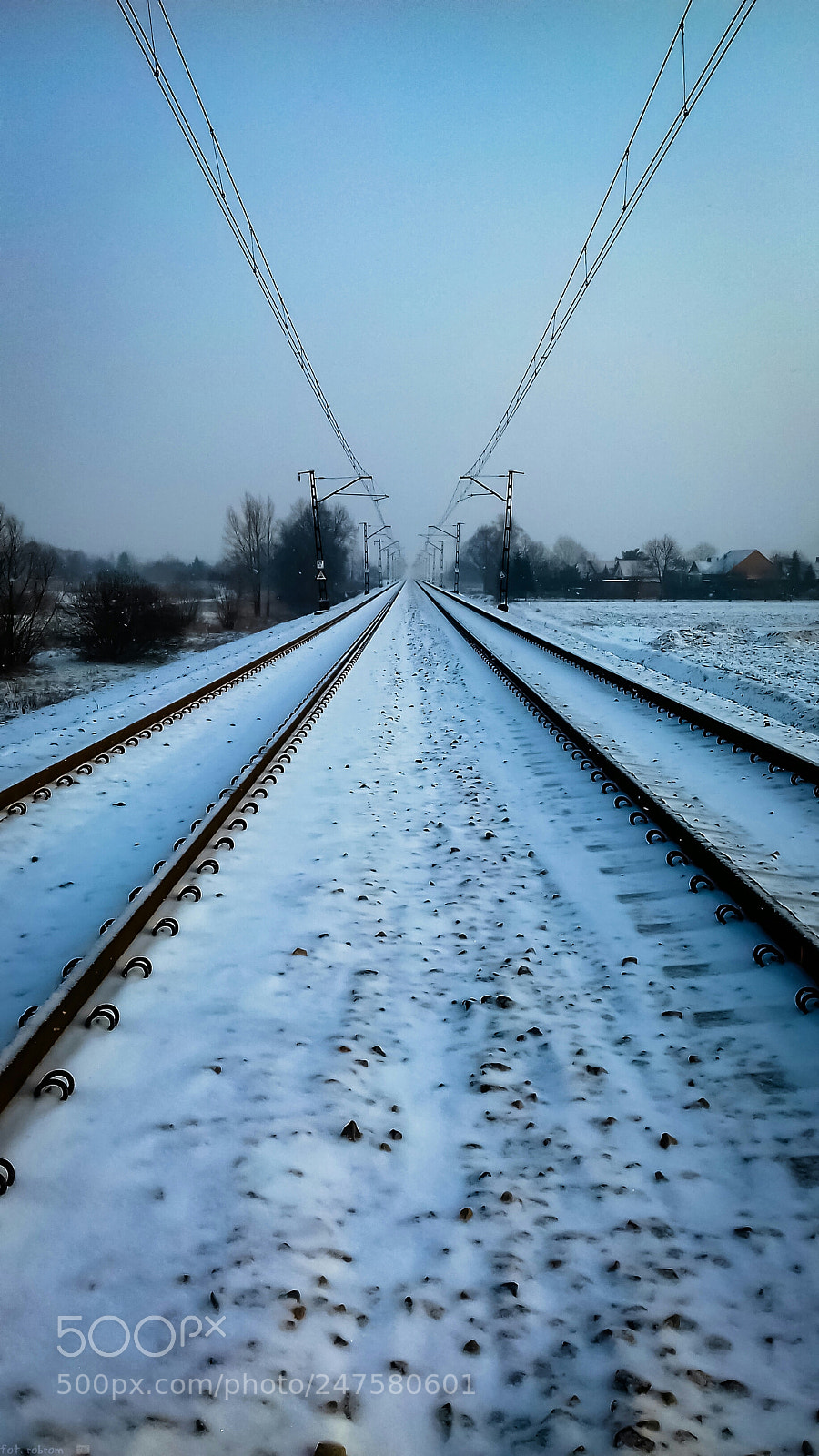 Samsung Galaxy J3(2016) sample photo. Winter railroad photography