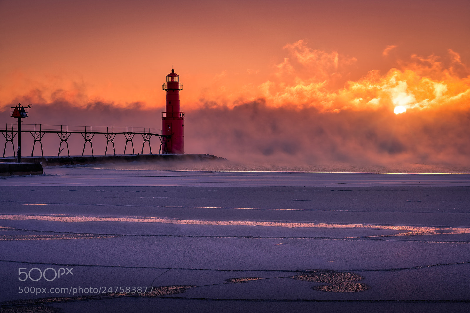 Sony a7R II sample photo. Lighthouse sea smoke photography