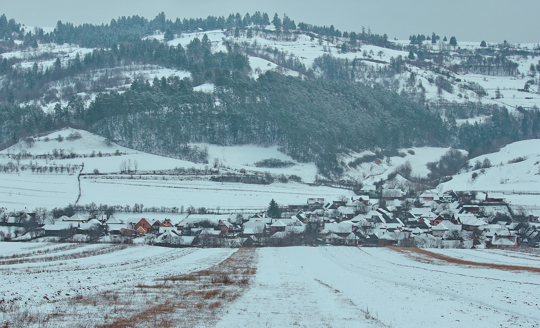 Canon EF-S 55-250mm F4-5.6 IS II sample photo. Frozen village. photography