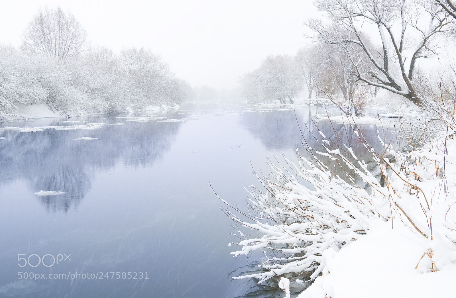 Pentax K-x sample photo. Winter river photography