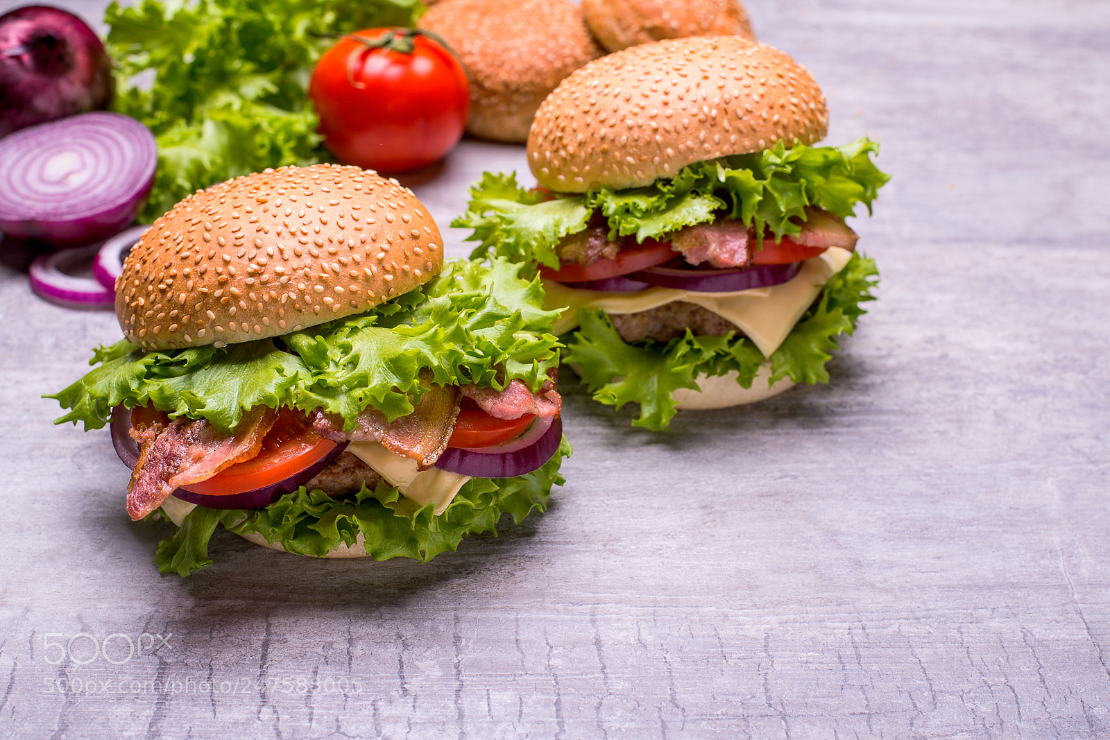 Nikon D610 sample photo. Beef burger with tomatoes photography