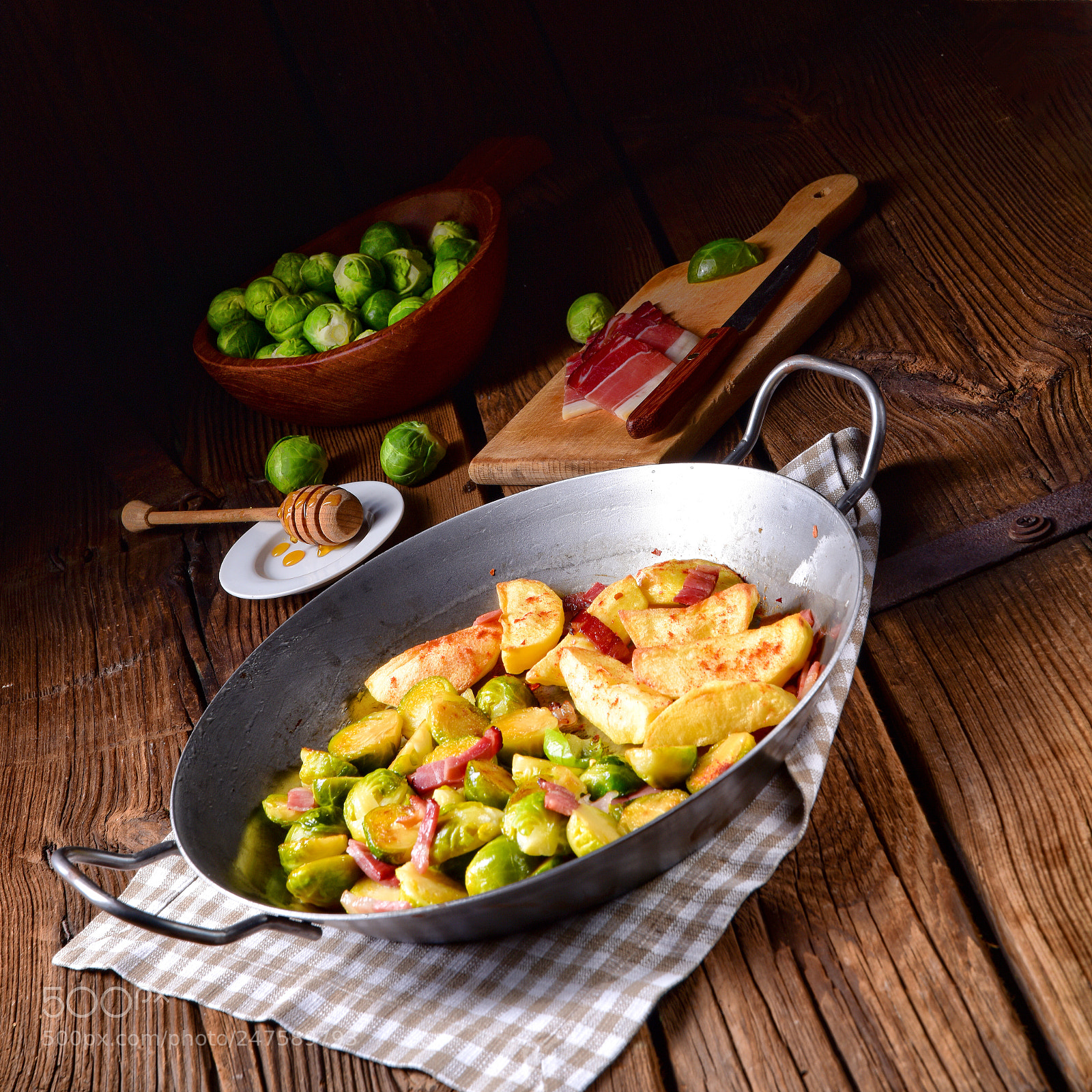 Nikon D810 sample photo. Brussels sprouts with ham photography