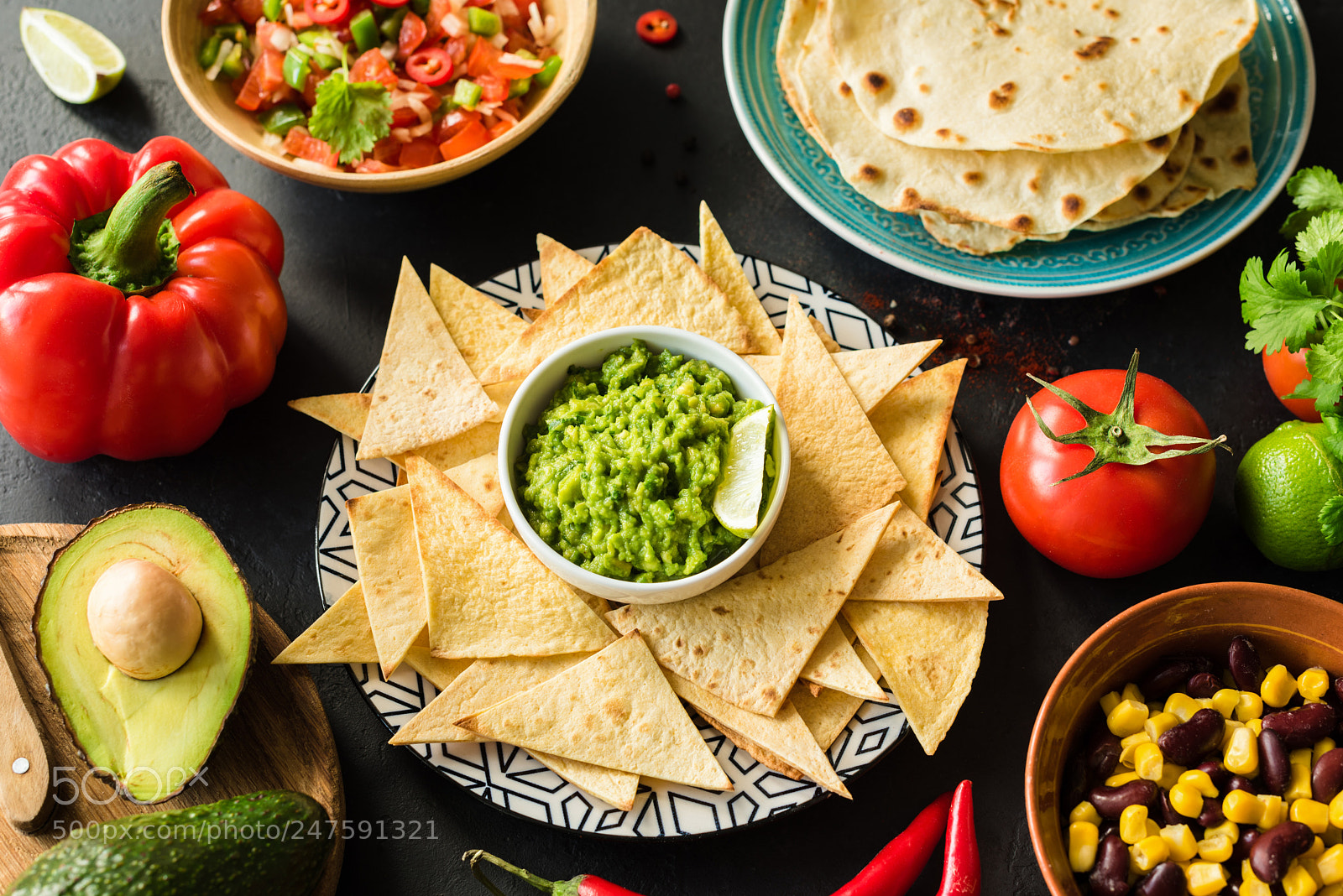 Nikon D810 sample photo. Mexican food guacamole nachos photography