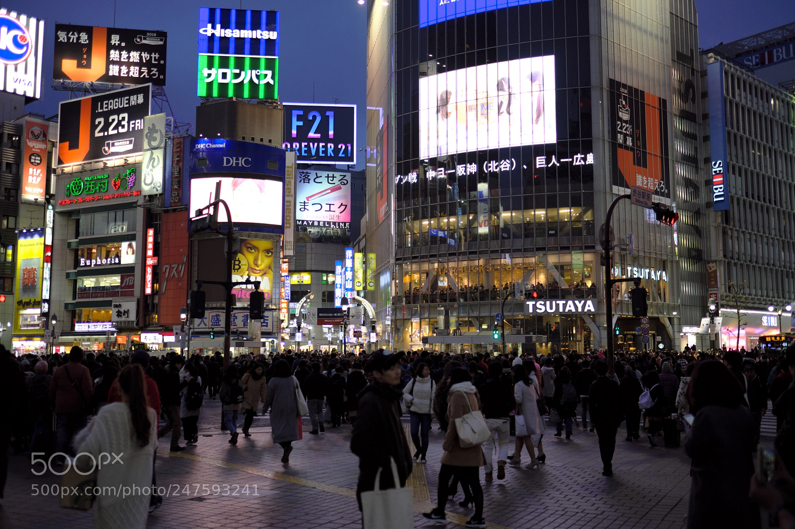 Fujifilm X-T2 sample photo. Shibuya crossing photography