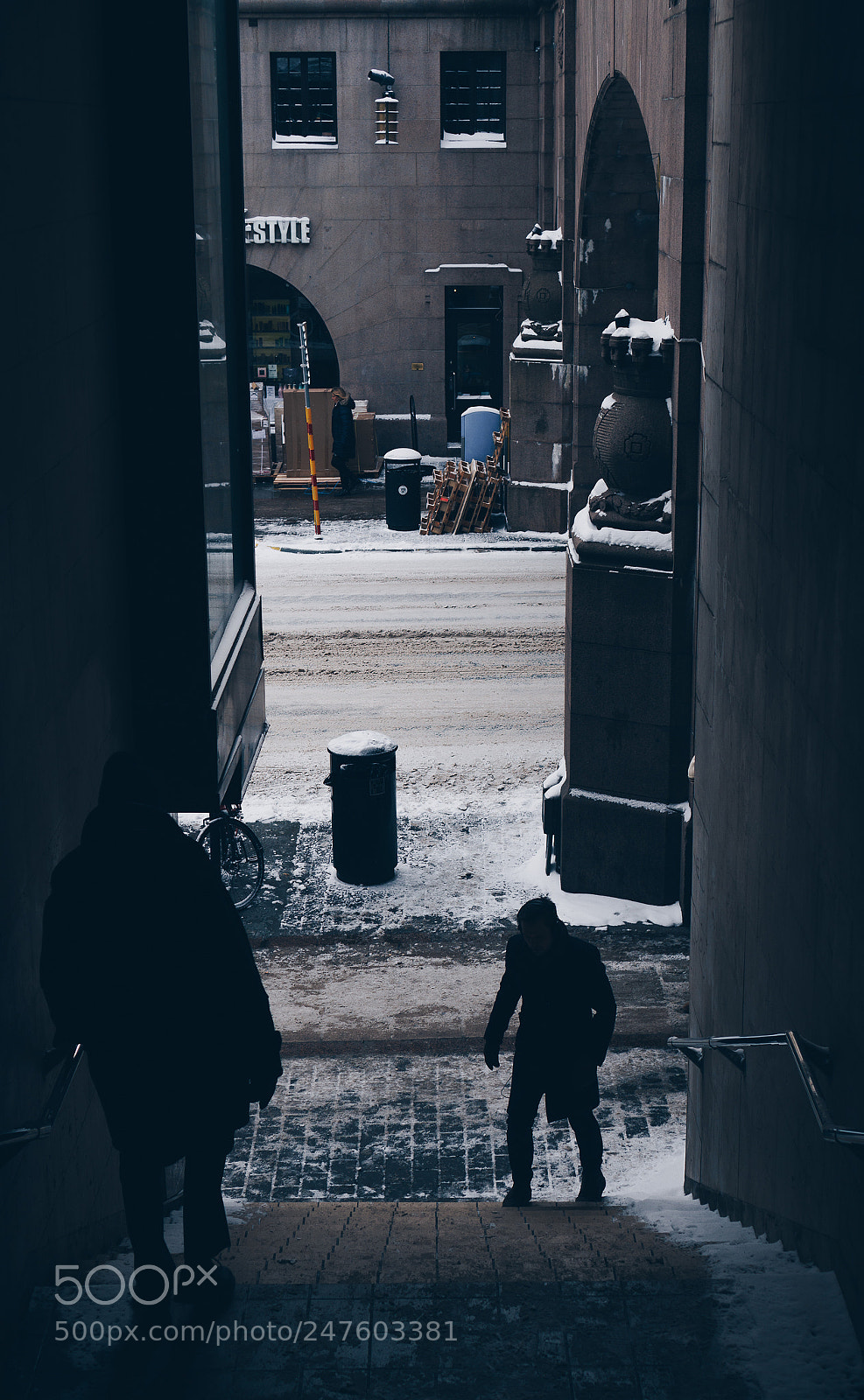 Sony a6300 sample photo. Cold in stockholm : stairs photography