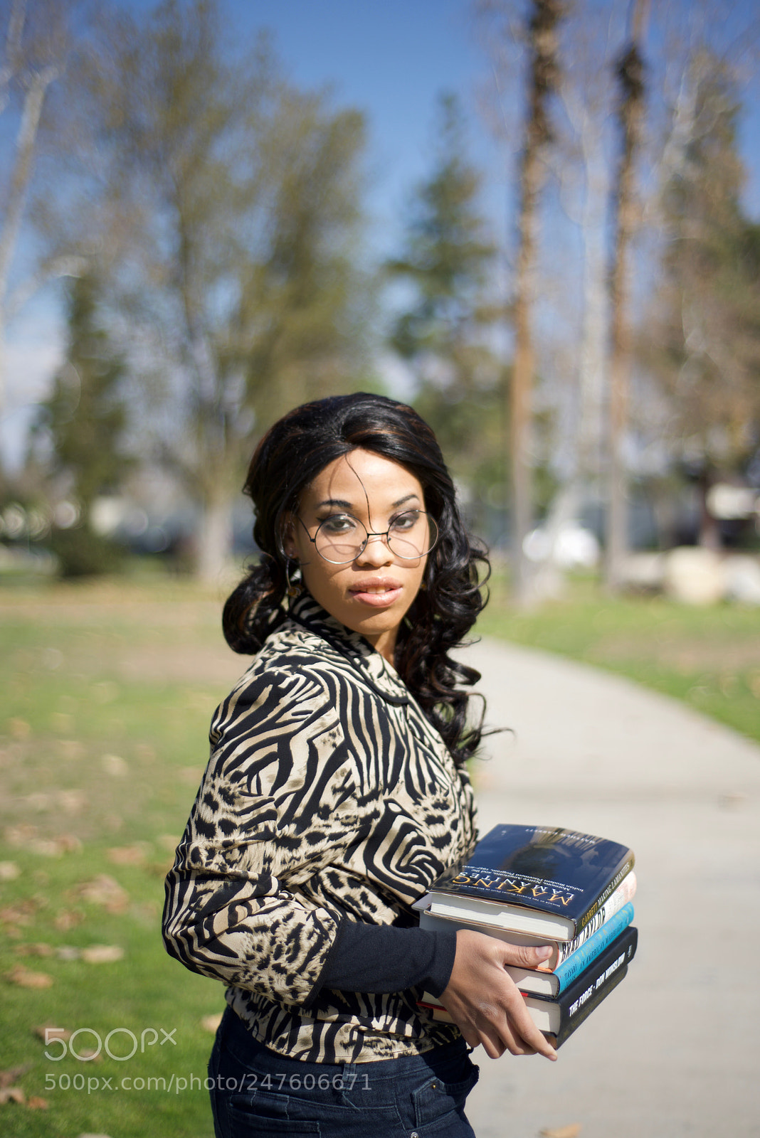 Nikon D810 sample photo. Shanell and her books photography