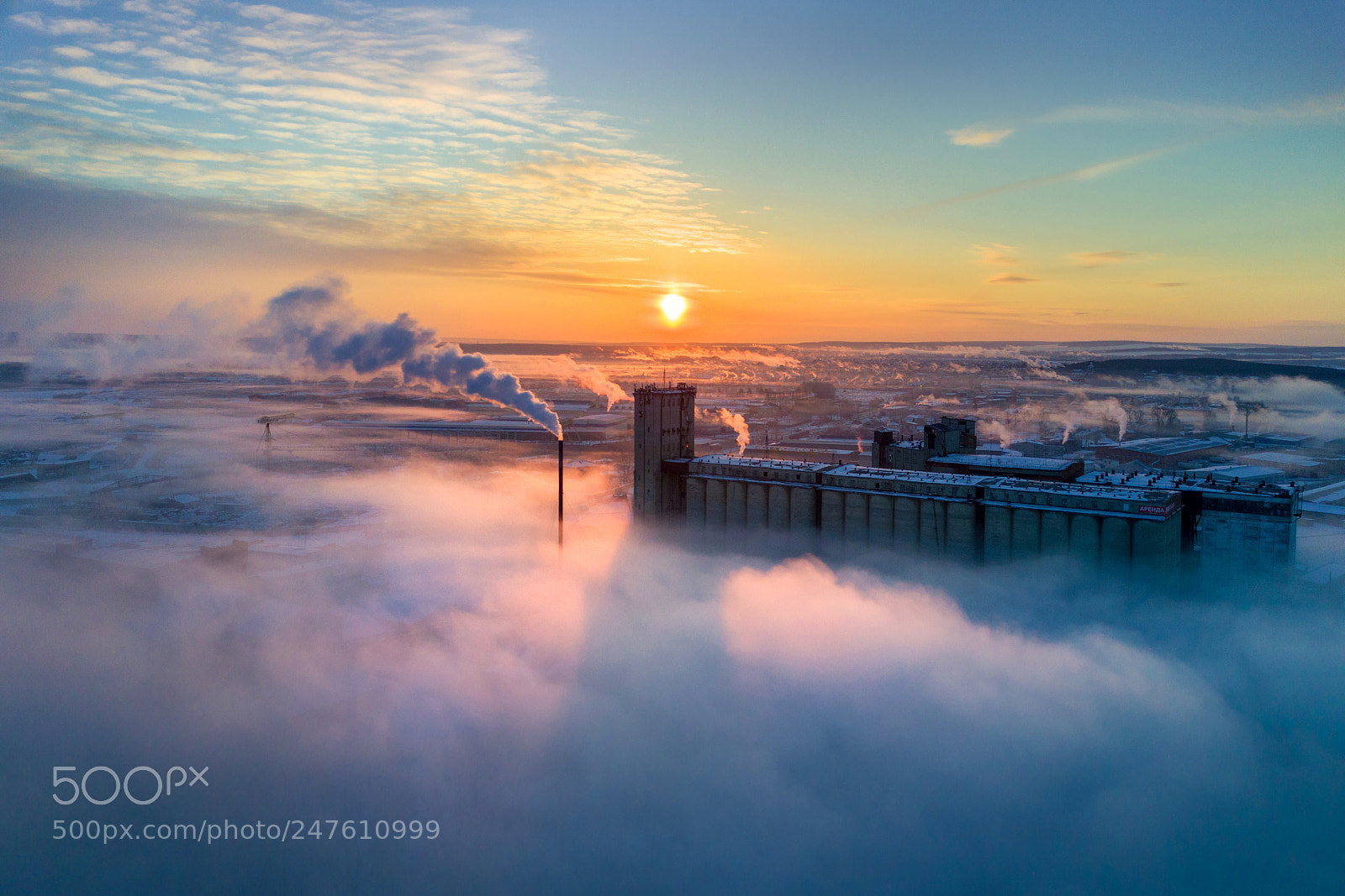 DJI FC220 sample photo. Foggy morning photography