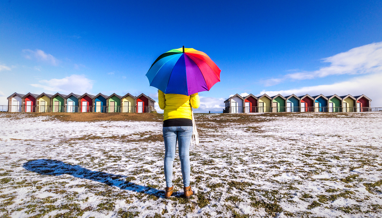 Nikon D3200 sample photo. Beach huts in the photography