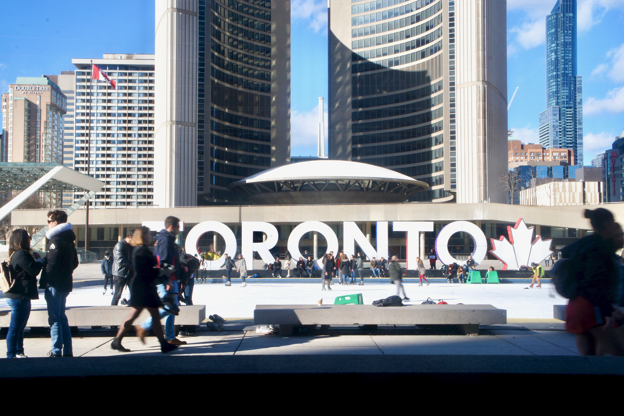 Sony Alpha NEX-C3 sample photo. Skaters at nathan phillips square photography