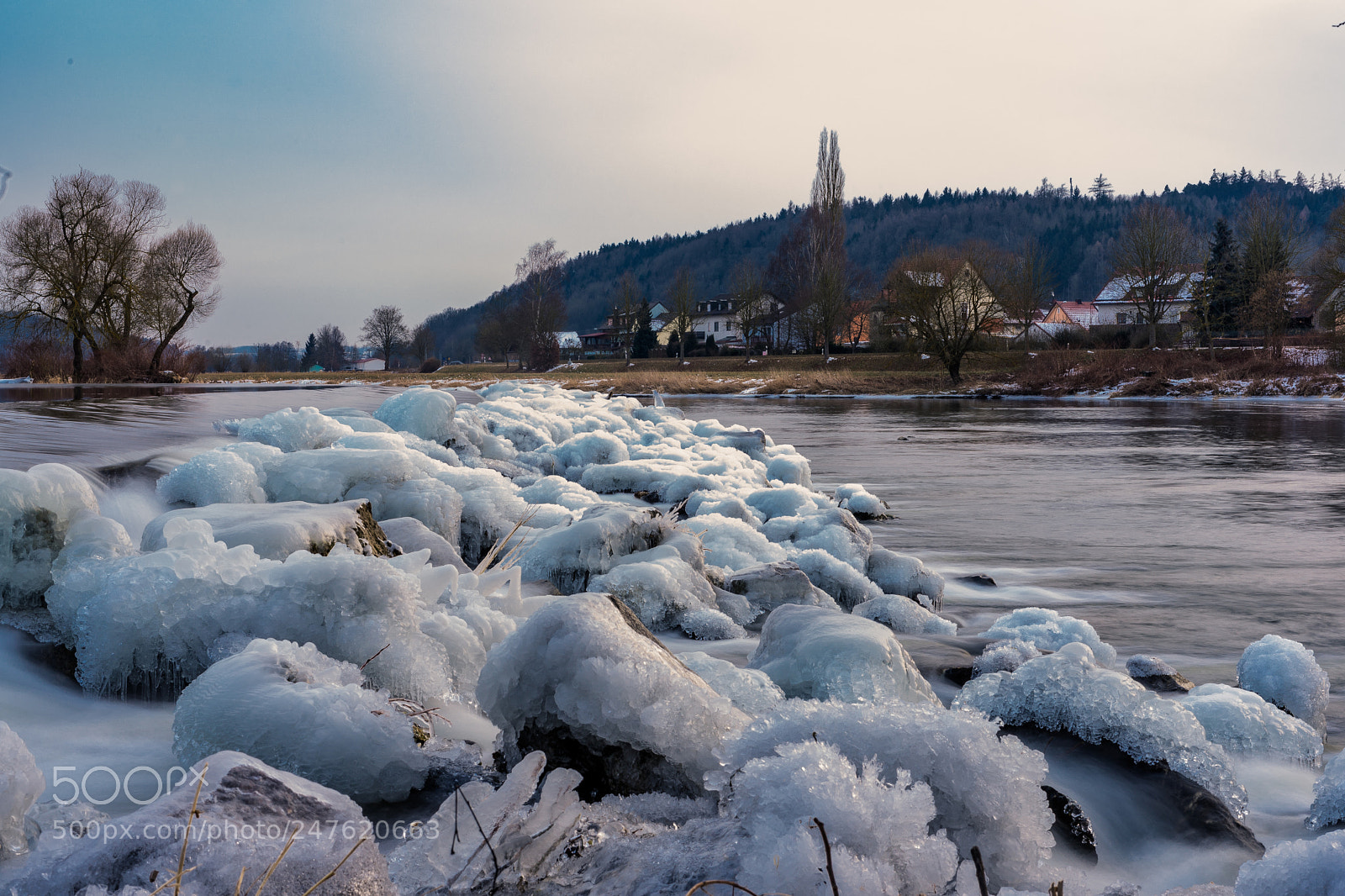 Sony a7 sample photo. Ice covered stones in photography