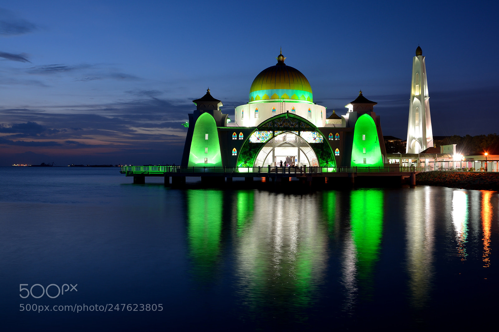 Nikon D7100 sample photo. Malacca mosquee by night photography