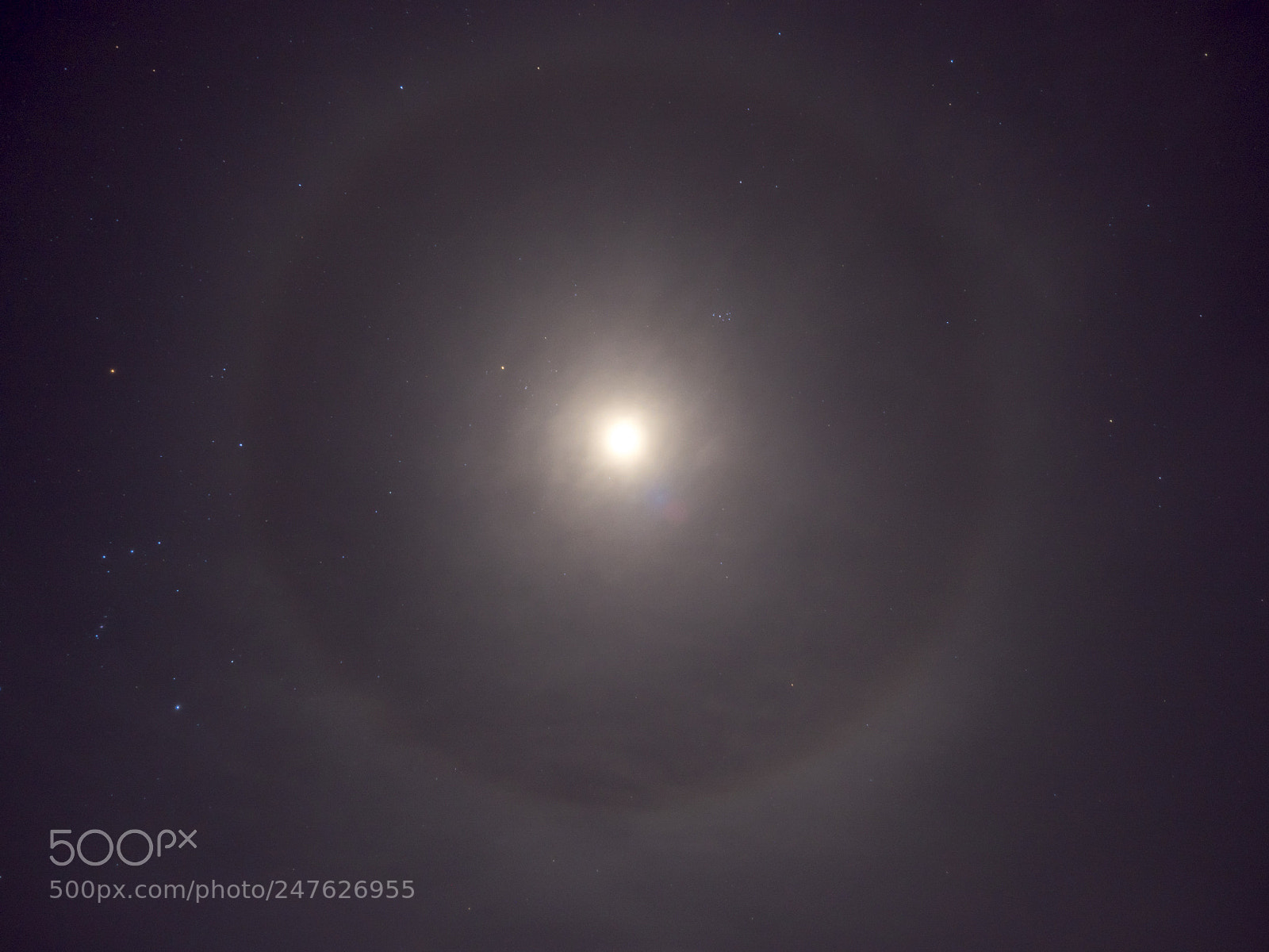 Olympus OM-D E-M5 II sample photo. Ring around the moon photography