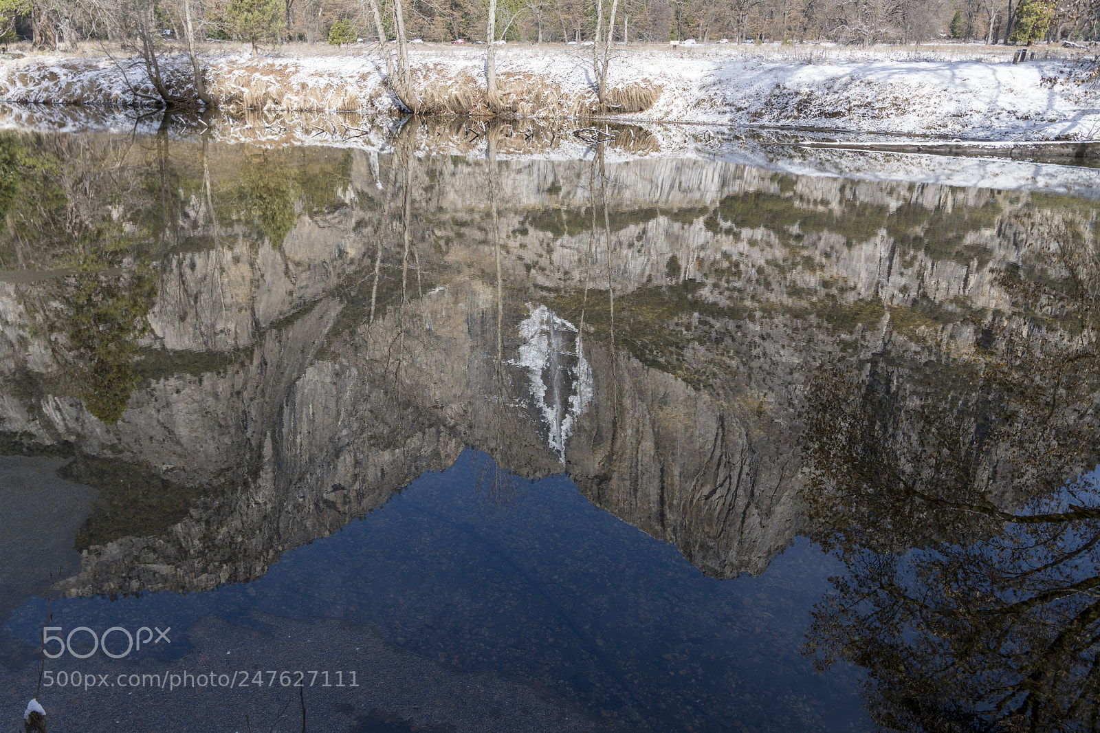 Nikon D850 sample photo. Yosemite falls reflection photography