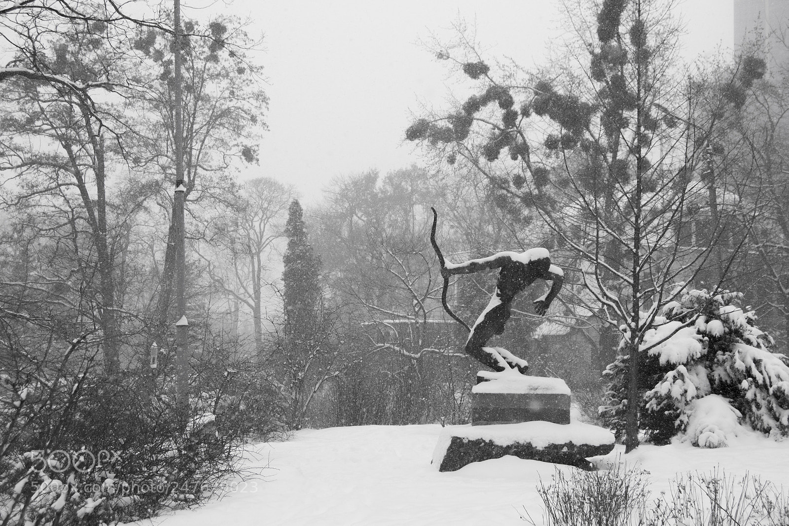 Nikon D3100 sample photo. Monument in snow photography