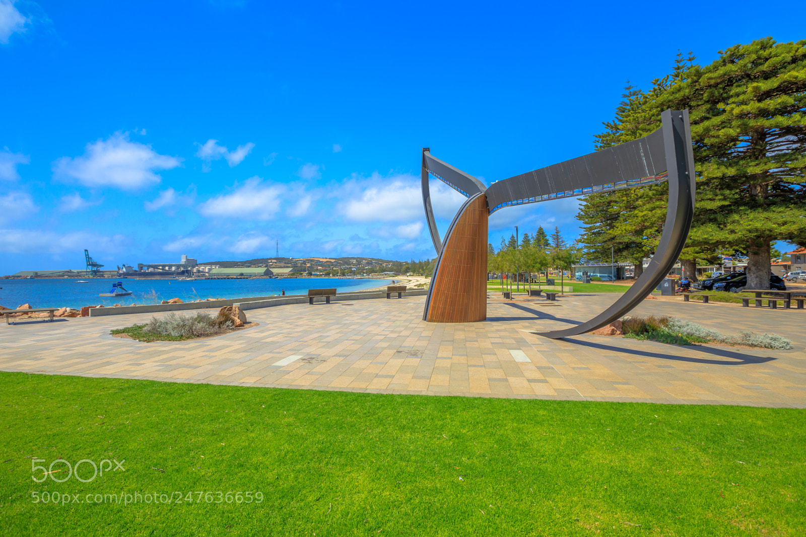 Canon EOS 5D Mark IV sample photo. Whale tail sculpture esperance photography