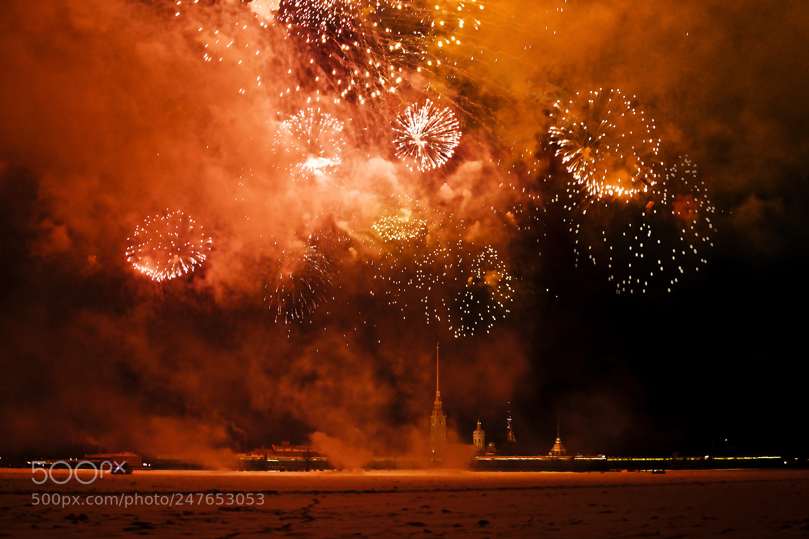 Canon EOS 500D (EOS Rebel T1i / EOS Kiss X3) sample photo. Winter fireworks photography