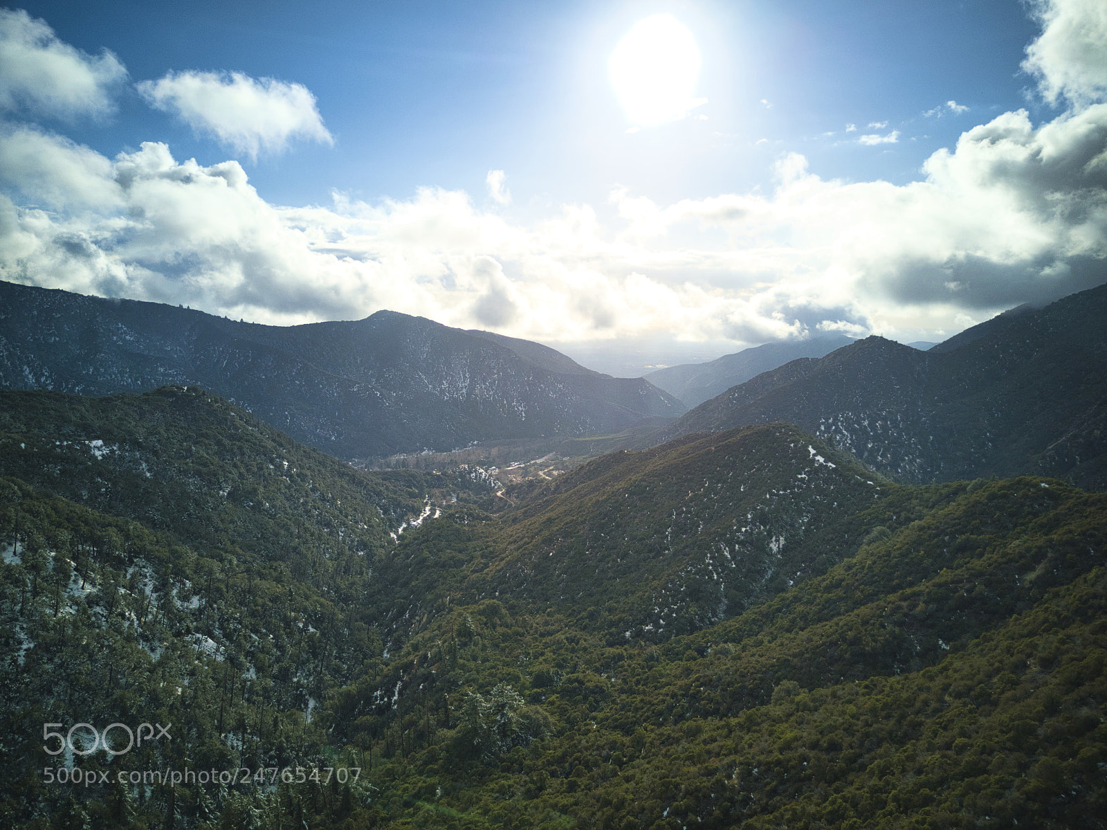 DJI FC220 sample photo. Angelus oaks + snow photography