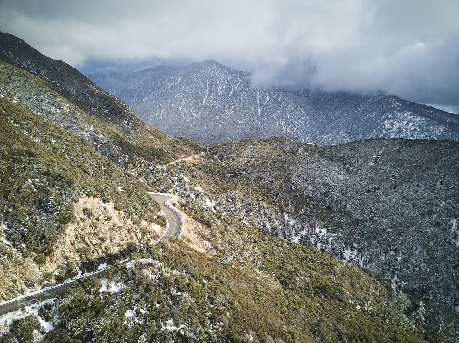 DJI FC220 sample photo. Angelus oaks + snow photography