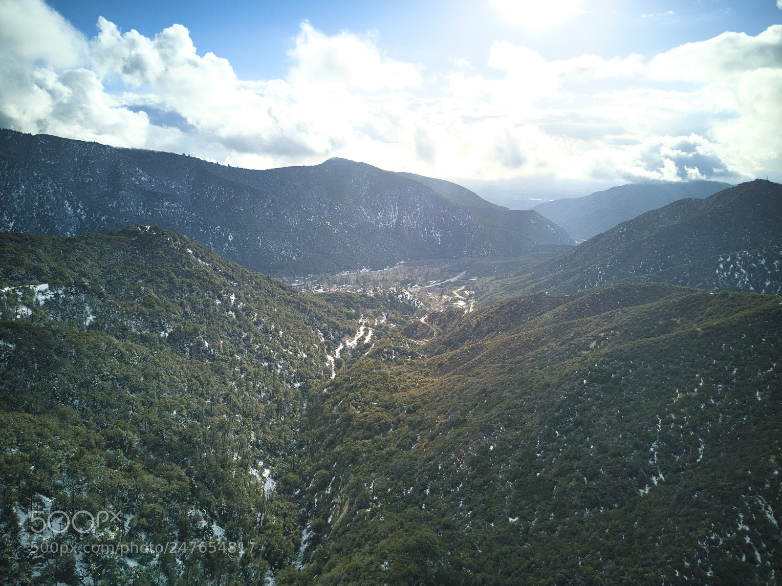 DJI FC220 sample photo. Angelus oaks + snow photography