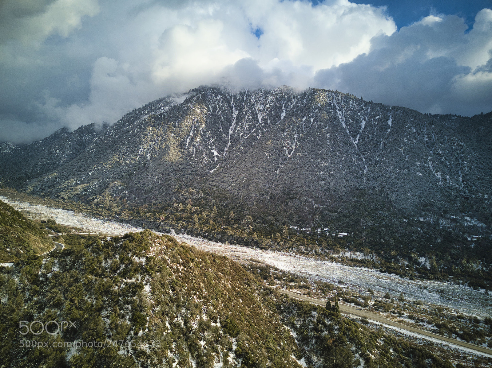 DJI FC220 sample photo. Angelus oaks + snow photography