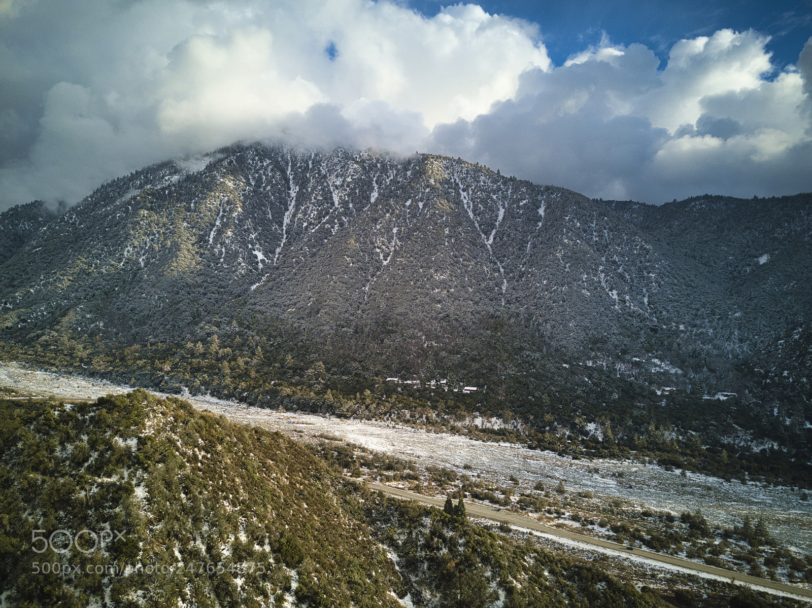 DJI FC220 sample photo. Angelus oaks + snow photography