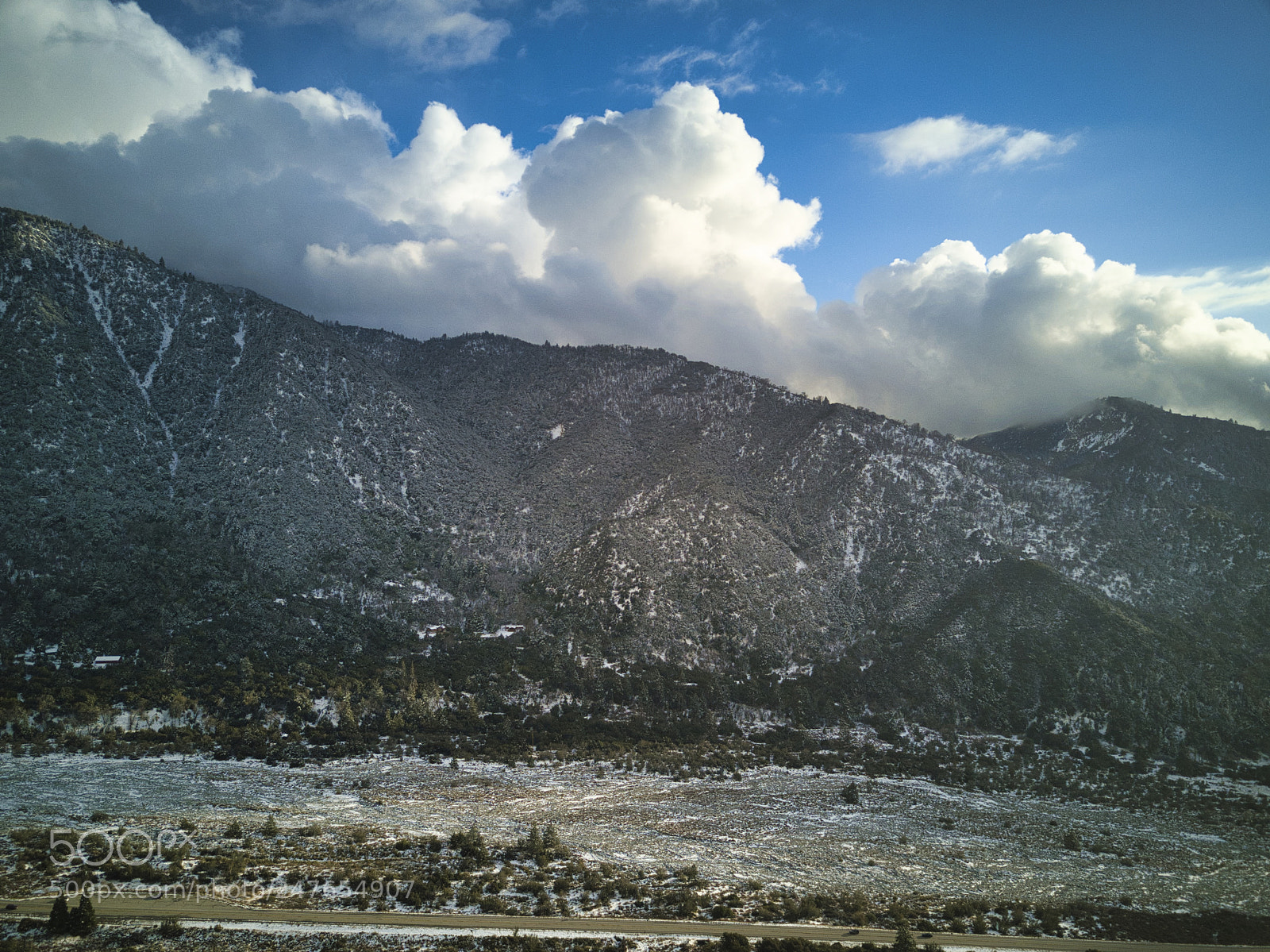 DJI FC220 sample photo. Angelus oaks + snow photography