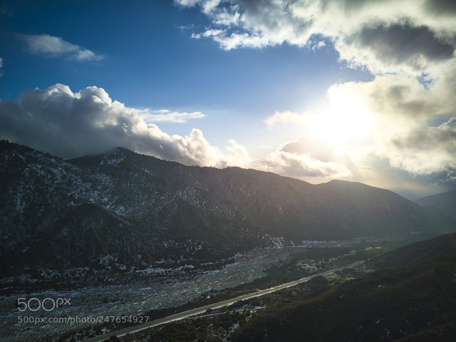 DJI FC220 sample photo. Angelus oaks + snow photography