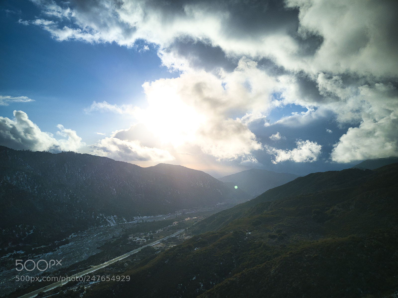 DJI FC220 sample photo. Angelus oaks + snow photography