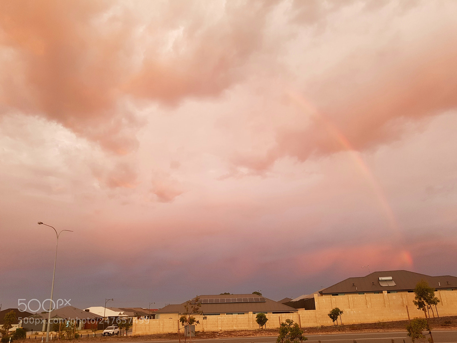 Samsung Galaxy S7 Edge sample photo. Sunset and rainbow photography