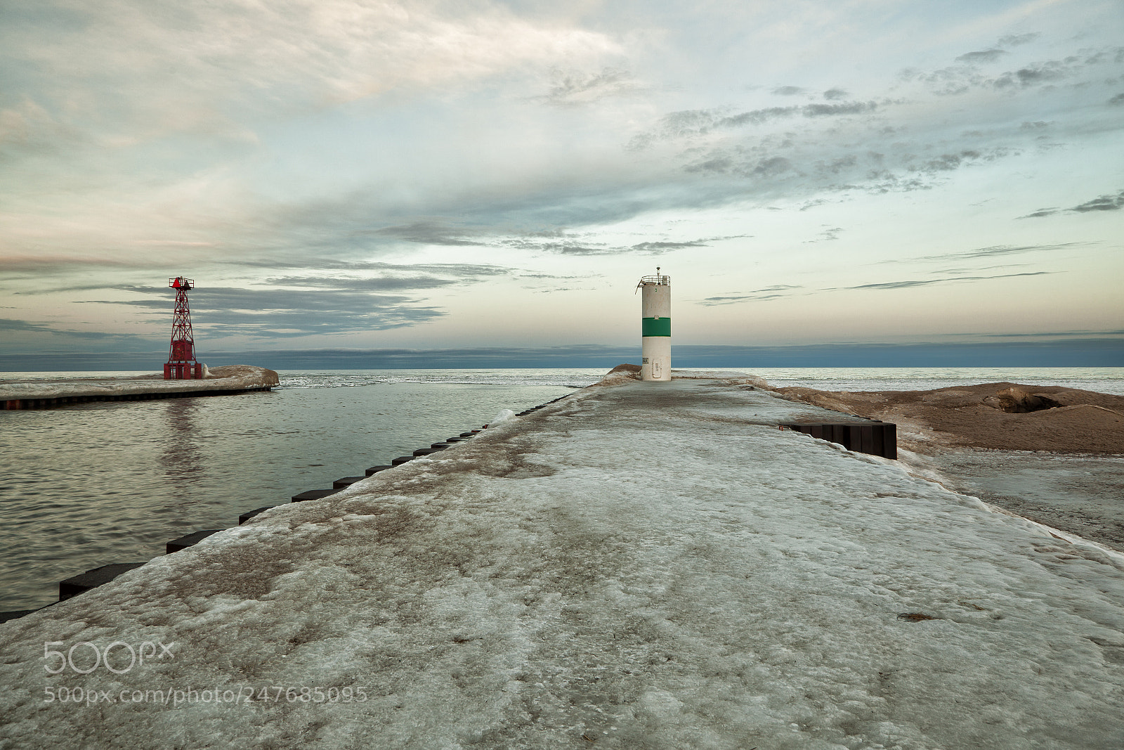Canon EOS 5D Mark II sample photo. Ice covered pier photography
