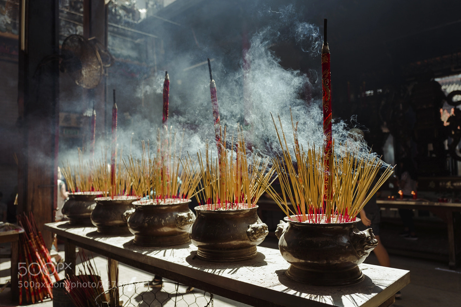 Leica Q (Typ 116) sample photo. Pots of incense burning photography