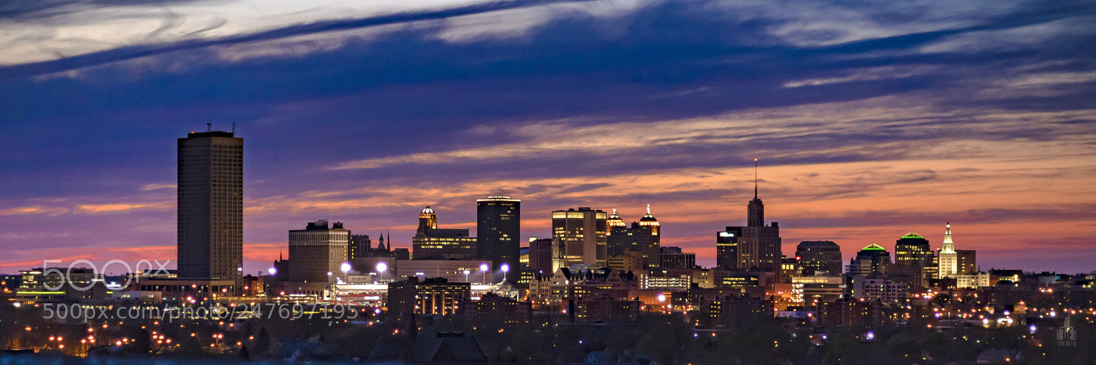 Pentax K-1 sample photo. Buffalo,ny skyline at dusk photography